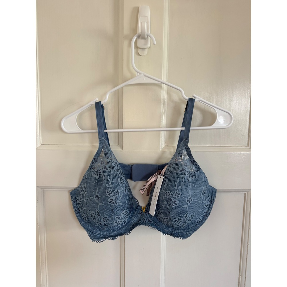 NWT Victoria's Secret Freedom Cloud Lace Plunge Bra Dusty Blue 38D